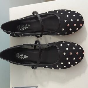 Olivia Miller Women's Eternity Rhinestone Mesh Ballet Flats Sz 9.5 NWOT